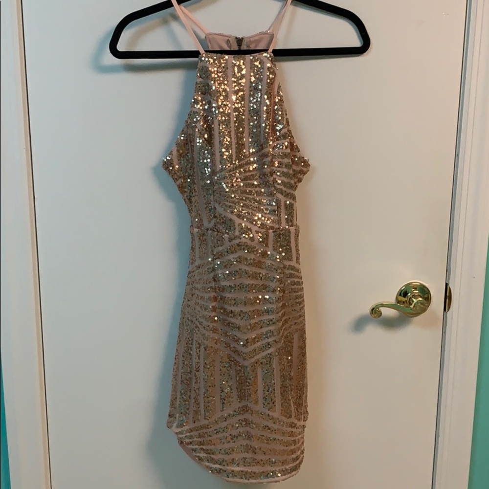 Champagne Sparkles Cocktail Dress